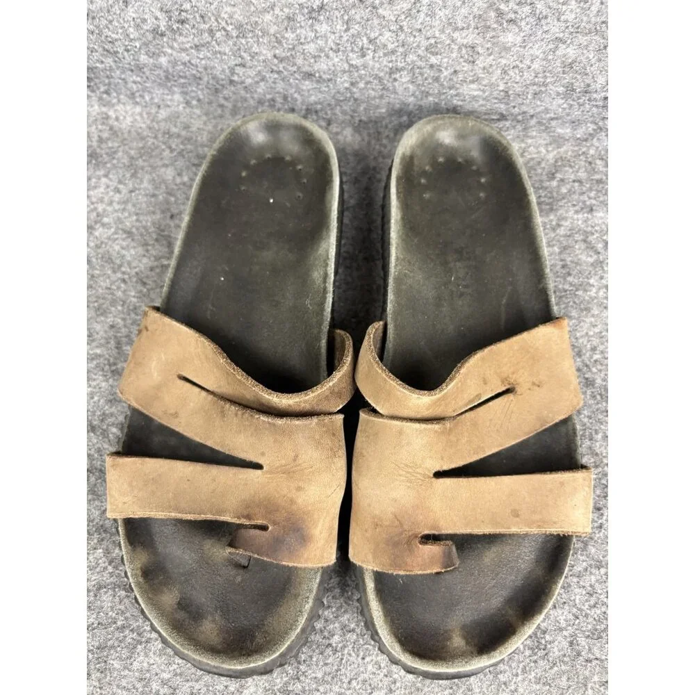 Mephisto‎ Shoes Mens Size 38 Brown Leather Slip On Sandals Cork Footbed Comfort